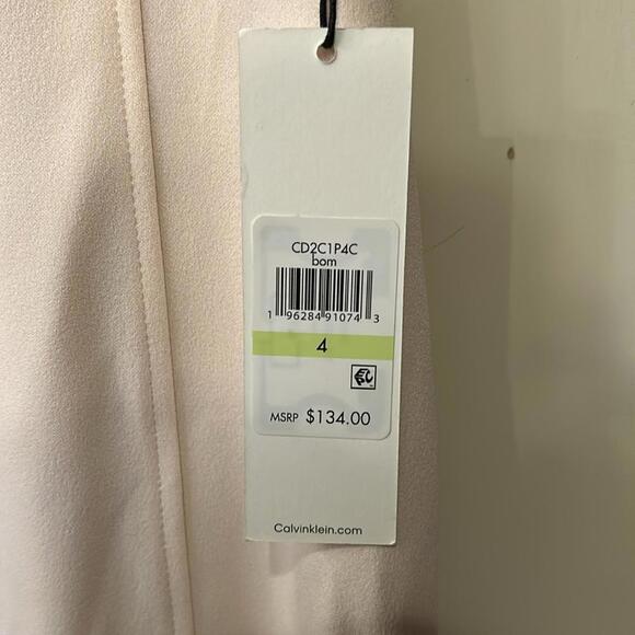 Calvin Klein pale pink dress with flutter sleeve, size 4, NWT - Picture 3 of 6